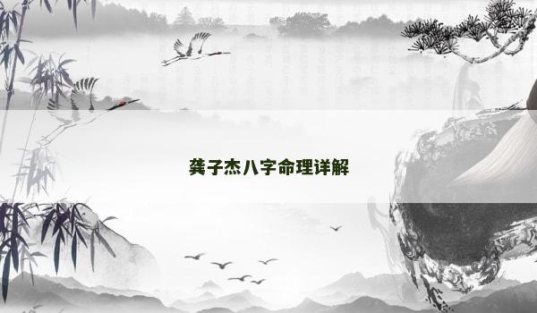 龚子杰八字命理详解