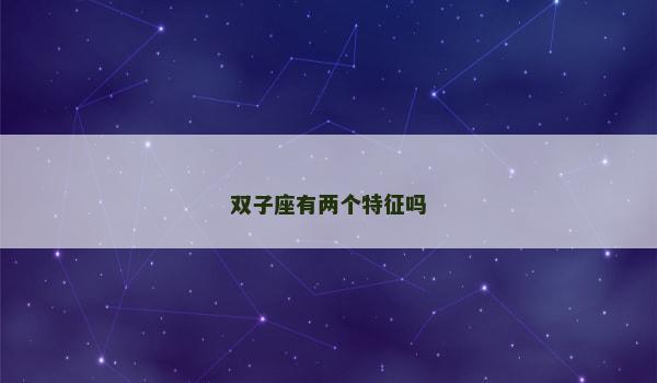 双子座有两个特征吗