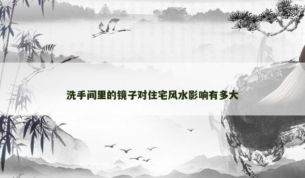 洗手间里的镜子对住宅风水影响有多大