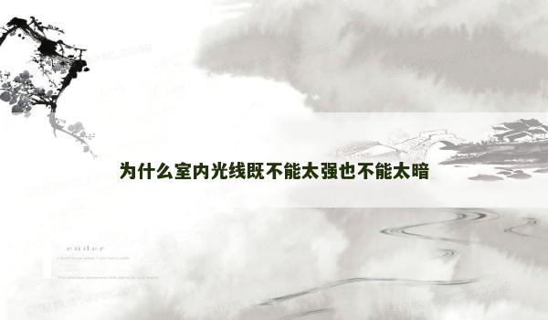为什么室内光线既不能太强也不能太暗