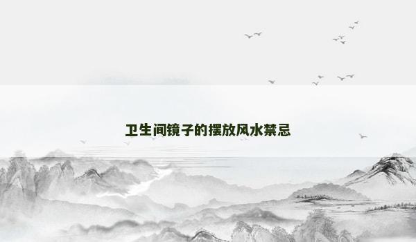 卫生间镜子的摆放风水禁忌