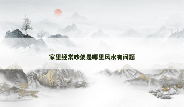家里经常吵架是哪里风水有问题