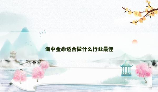 海中金命适合做什么行业最佳