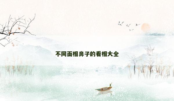 不同面相鼻子的看相大全
