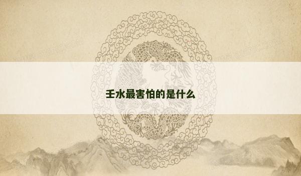 壬水最害怕的是什么