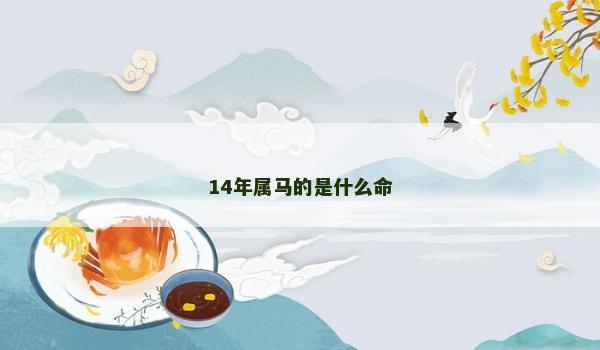 14年属马的是什么命