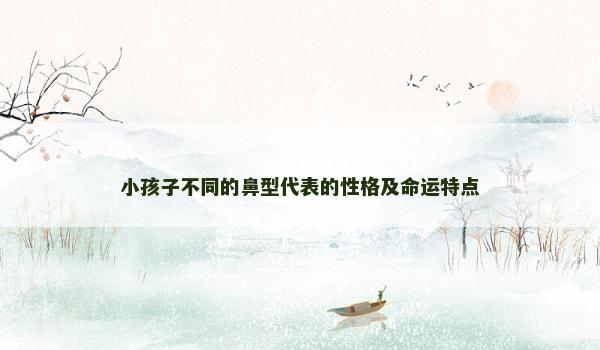 小孩子不同的鼻型代表的性格及命运特点