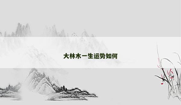 大林木一生运势如何