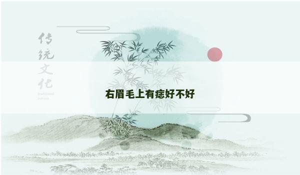 右眉毛上有痣好不好