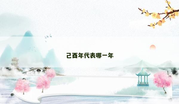 己酉年代表哪一年