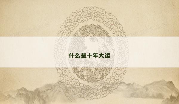 什么是十年大运