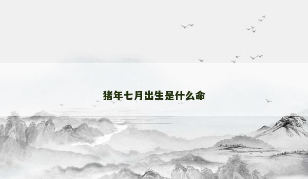 猪年七月出生是什么命