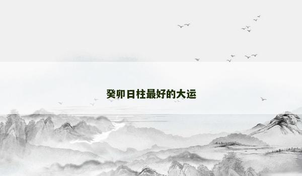 癸卯日柱最好的大运