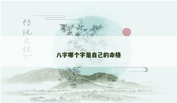 八字哪个字是自己的命格