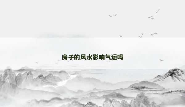 房子的风水影响气运吗