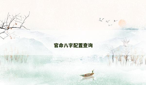 官命八字配置查询