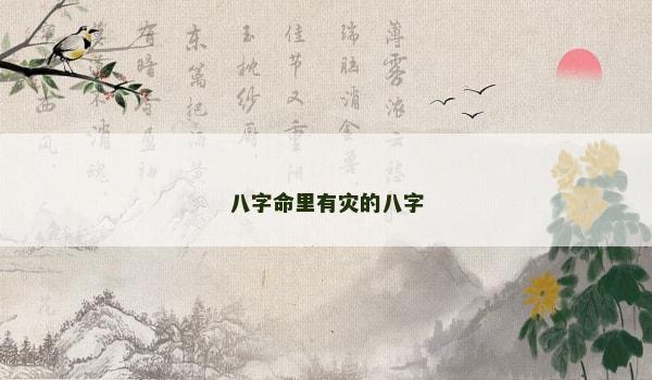 八字命里有灾的八字