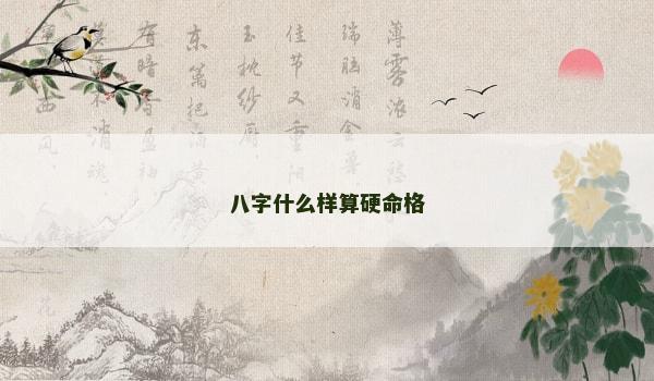 八字什么样算硬命格