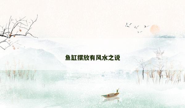 鱼缸摆放有风水之说