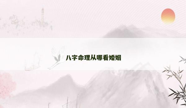 八字命理从哪看婚姻