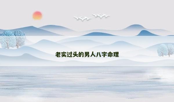 老实过头的男人八字命理