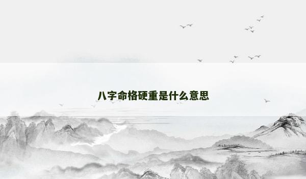 八字命格硬重是什么意思