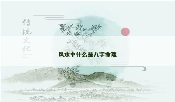 风水中什么是八字命理