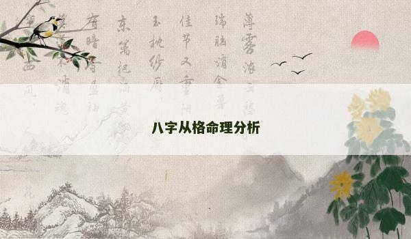 八字从格命理分析