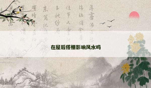 在屋后搭棚影响风水吗