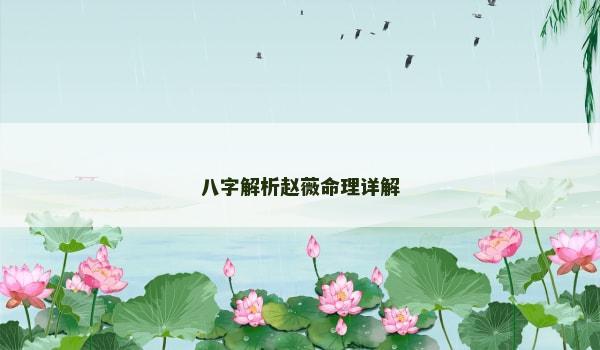 八字解析赵薇命理详解